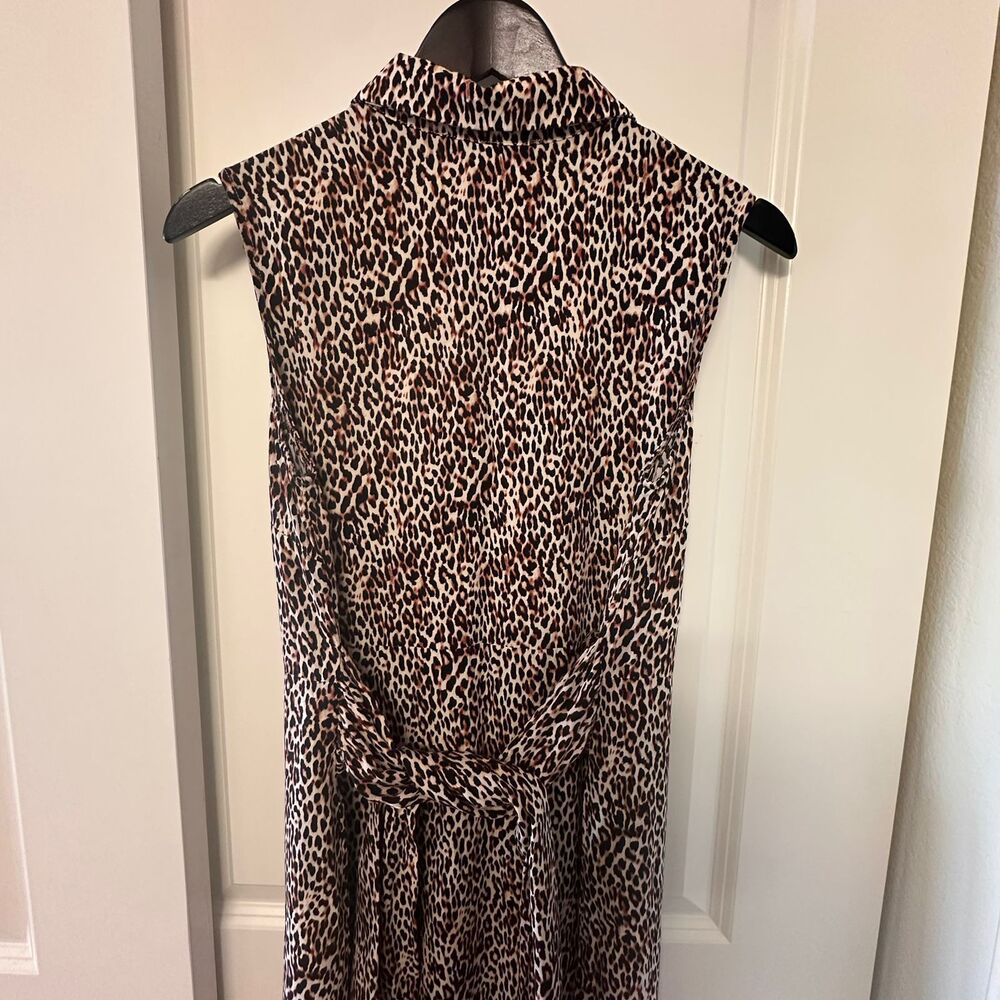 Emma & Michele Women’s Leopard Print Maxi Button Front Belted Dress Size M - Picture 7 of 13